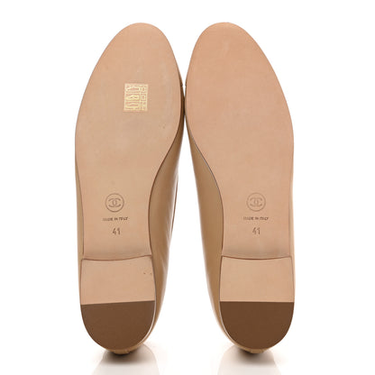 Chanel Lambskin Cap Toe CC Ballerina Flats 41 Beige 5 of 11
