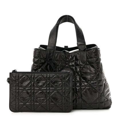 Christian Dior Crinkled Calfskin Cannage Medium Dior Tojours Bag Black 1 of 13
