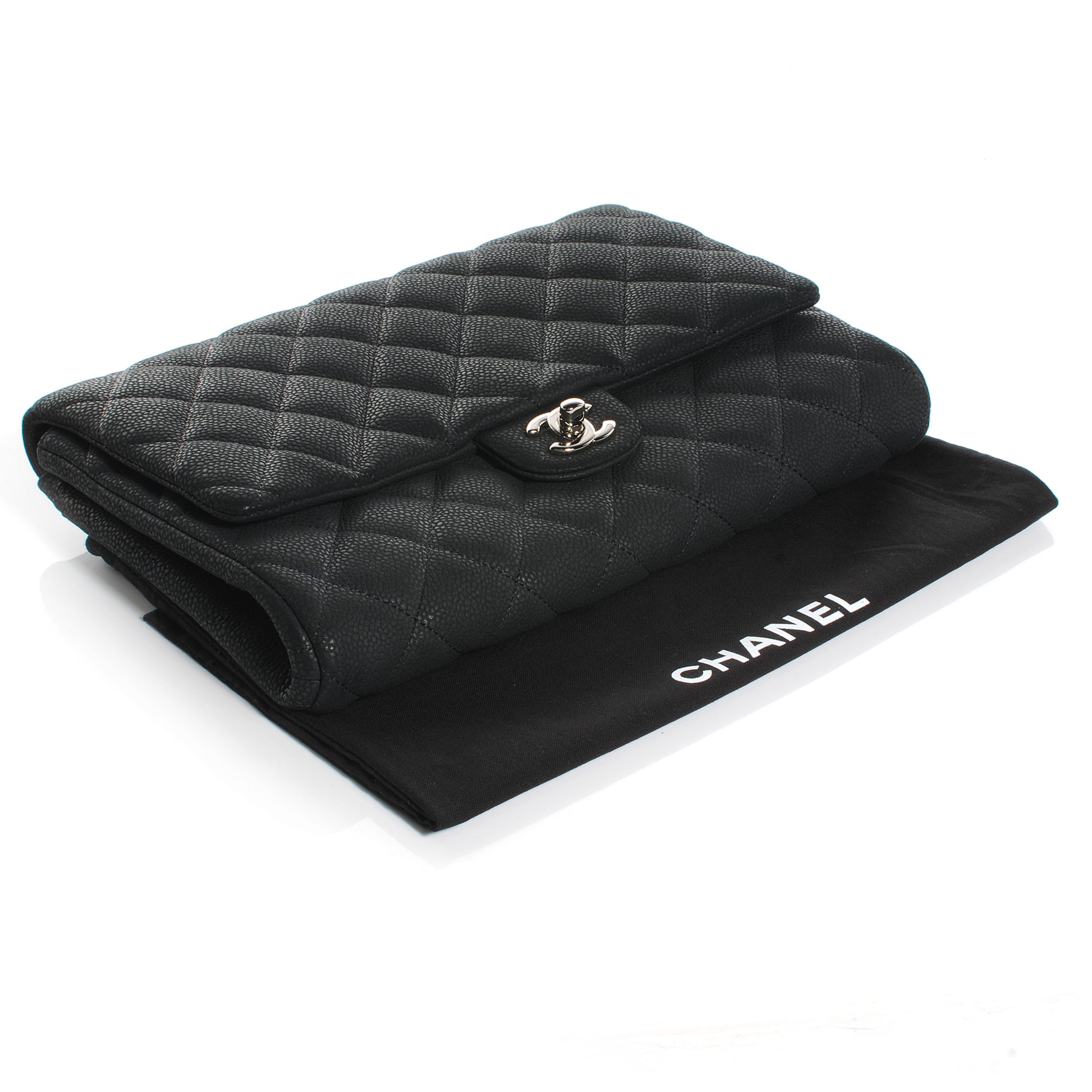 Chanel Iridescent Caviar Flap Clutch Bag Black 4 of 7
