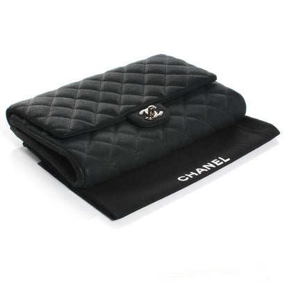 Chanel Iridescent Caviar Flap Clutch Bag Black 4 of 7