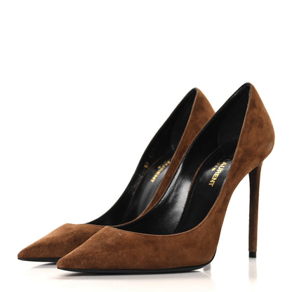 Saint Laurent Suede Zoe 105 Pump 36.5 Caramel 4 of 9