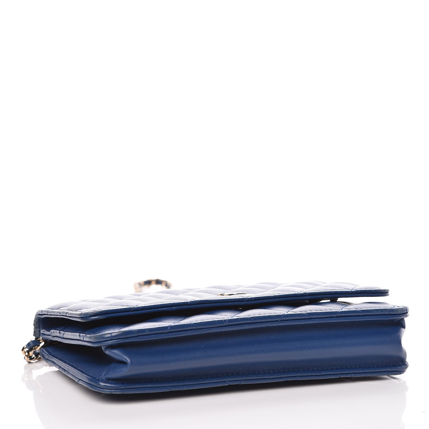 Chanel Lambskin Quilted Wallet On Chain WOC Dark Blue 4 of 15