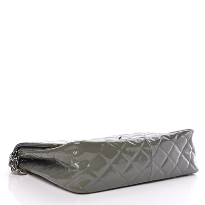 Chanel Patent Quilted Jumbo Single Flap Grey 4 of 18
