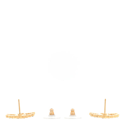 Chanel Resin Pearl CC Earrings Gold Black 3 of 5