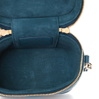 Christian Dior Lambskin Cannage Micro Lady Dior Vanity Case Blue 5 of 8