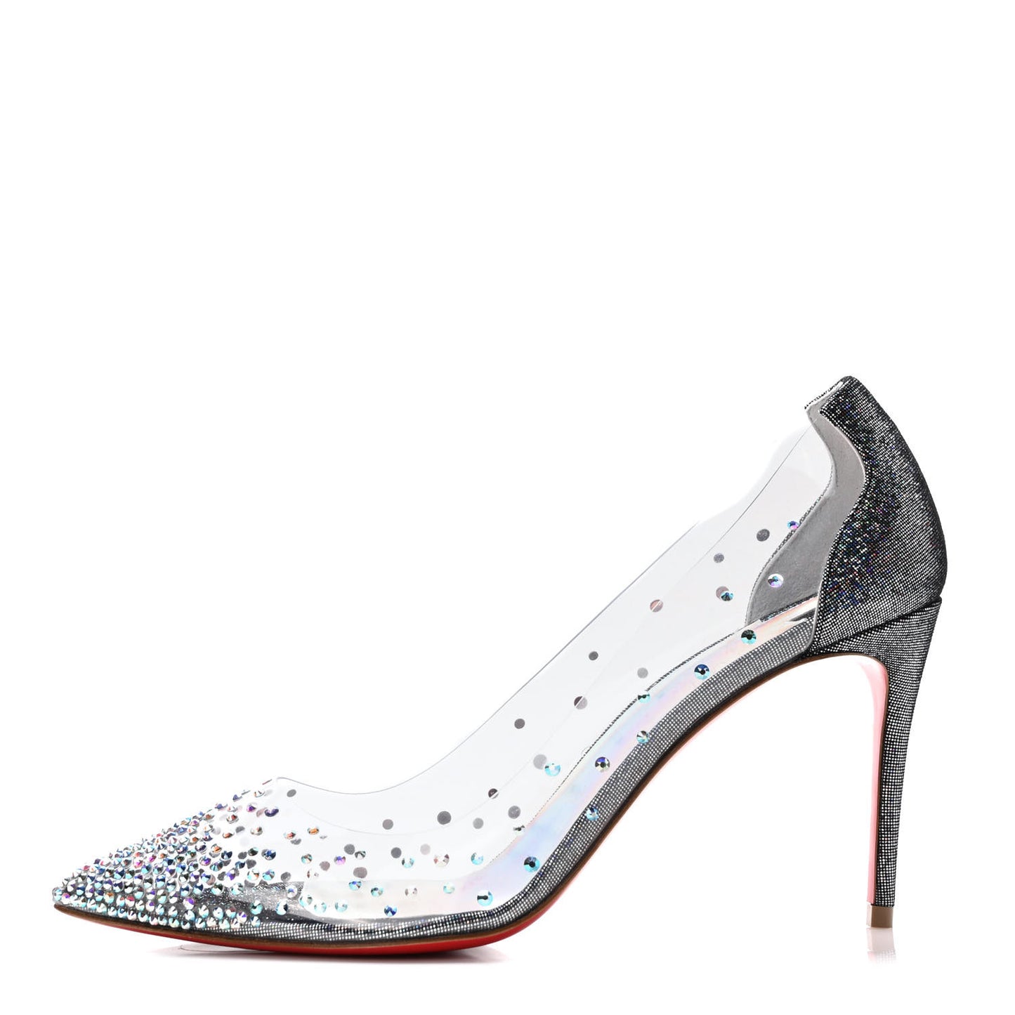 PVC Glitter Degrastrass 85 Pumps 38 Silver