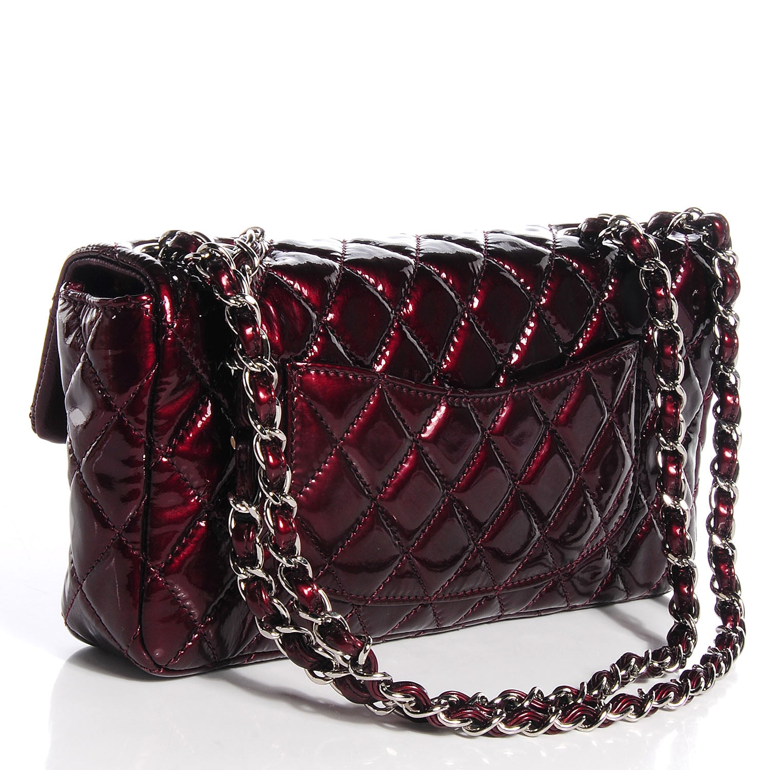 Chanel Patent Quilted East West Flap Bordeaux 3 of 8