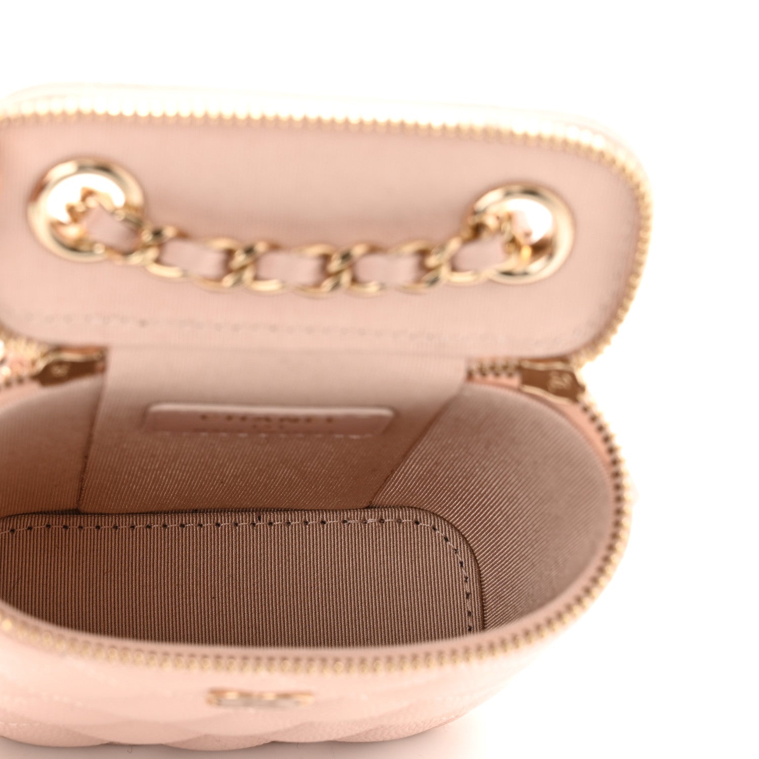 Chanel Caviar Quilted Small Vertical Coco Beauty Vanity Case With Chain Light Pink 5 of 10