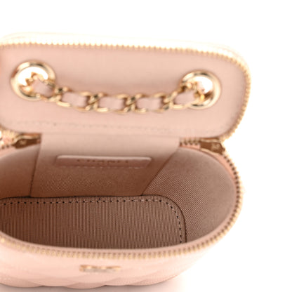 Chanel Caviar Quilted Small Vertical Coco Beauty Vanity Case With Chain Light Pink 5 of 10