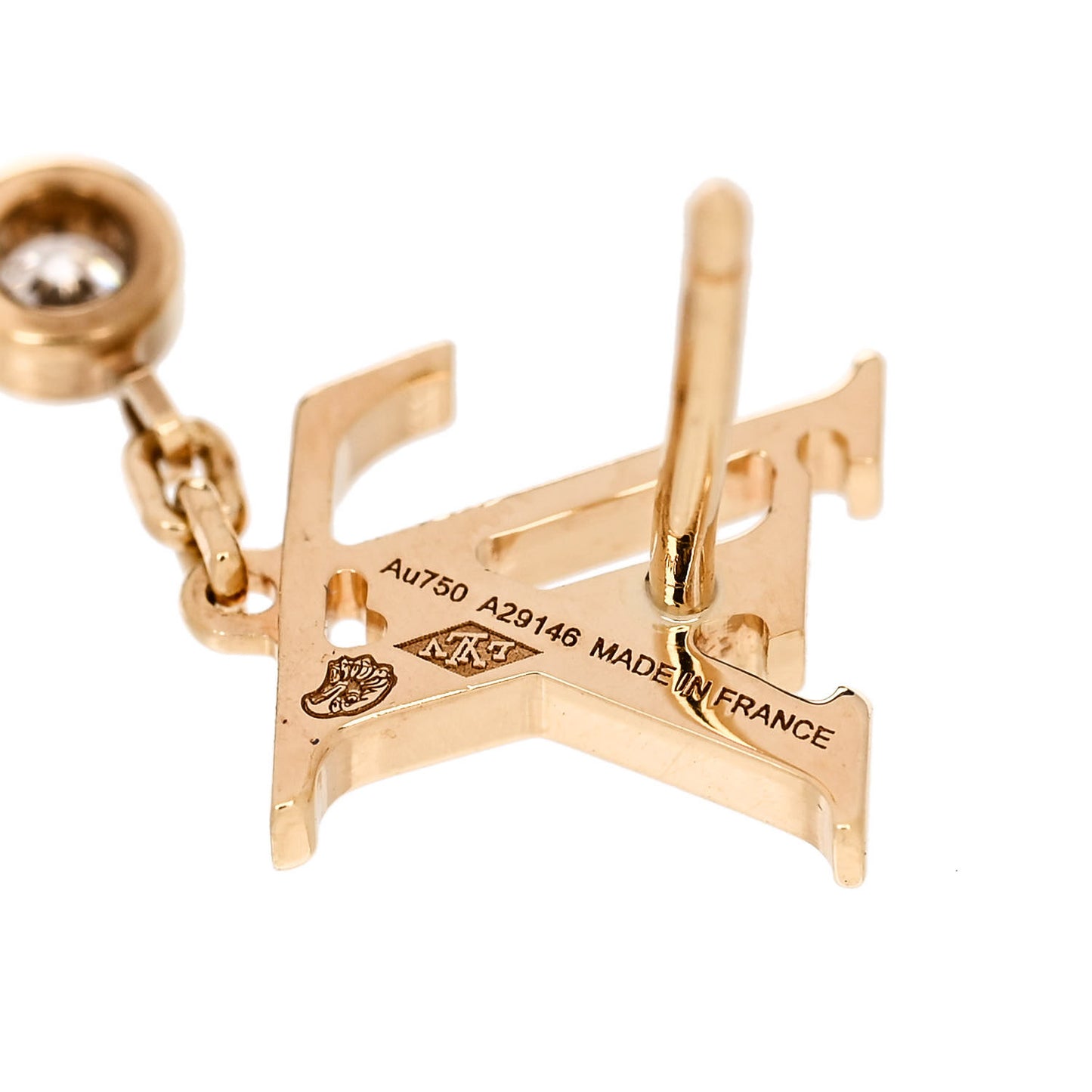 18K Yellow Gold Diamond Idylle Blossom LV Stud Earrings