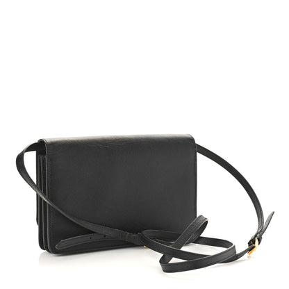 Prada Saffiano Vernice Mini Crossbody Wallet Black 3 of 8