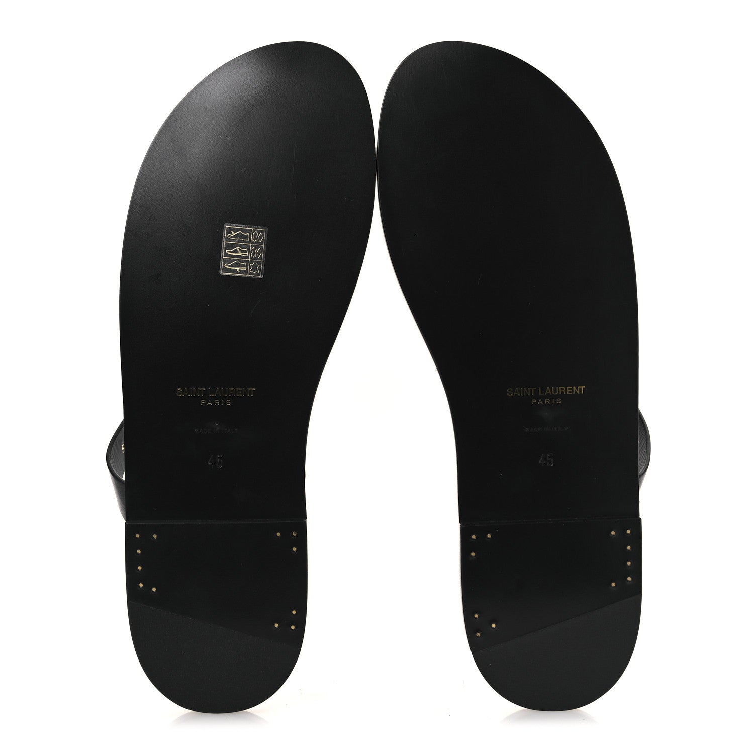 Saint Laurent Calfskin Mens Cassandra Monogram Sandals 45 Black 7 of 11