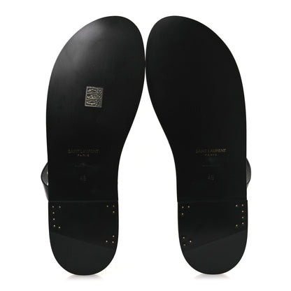 Saint Laurent Calfskin Mens Cassandra Monogram Sandals 45 Black 7 of 11