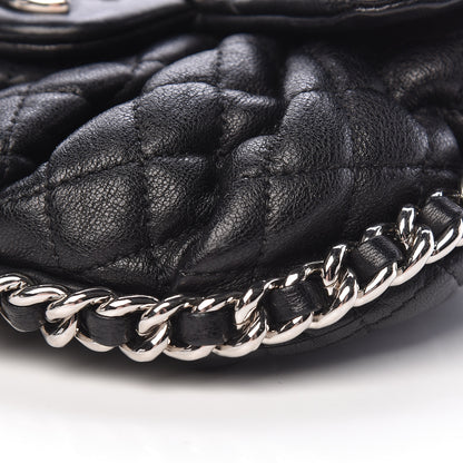 Chanel Washed Lambskin Quilted Mini Chain Around Flap Black 12 of 13