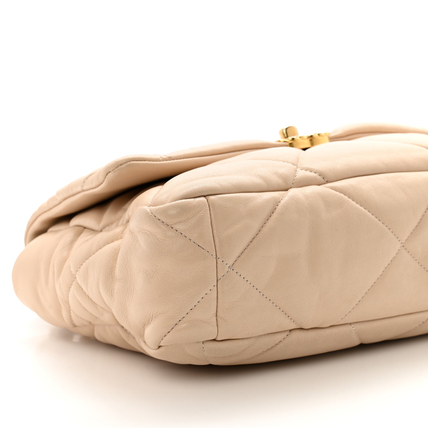 Chanel Lambskin Quilted Large Chanel 19 Flap Beige 9 of 11