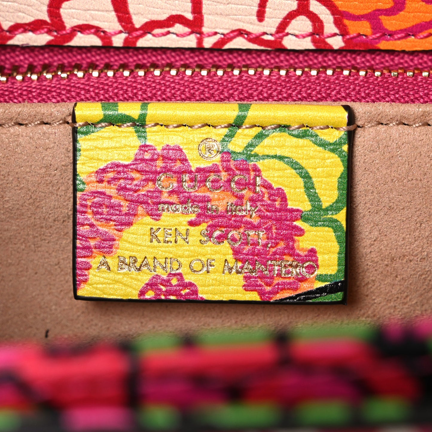 X KEN SCOTT New Shangai Calfskin Pomponica Print Horsebit 1955 Shoulder Bag Multicolor Fuxia Pompon