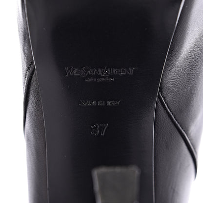 Saint Laurent Nappa Vernice Cap Toe Platform Knee High Boots 37 Black 9 of 12
