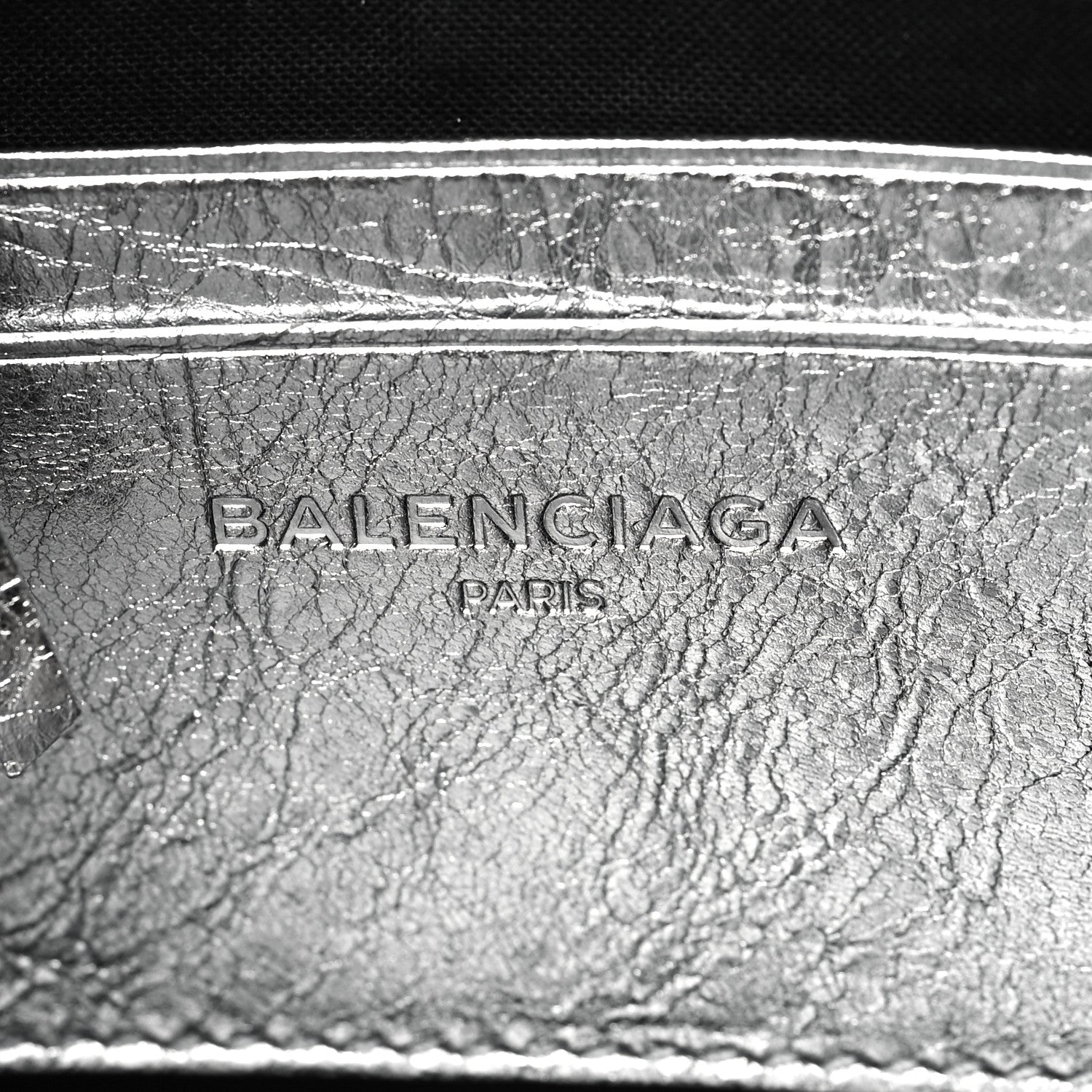 Balenciaga Metallic Calfskin Classic Silver Hardware Pouch With A Chain Crossbody Silver 6 of 6