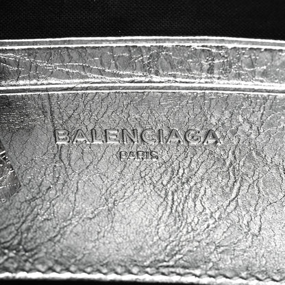 Balenciaga Metallic Calfskin Classic Silver Hardware Pouch With A Chain Crossbody Silver 6 of 6