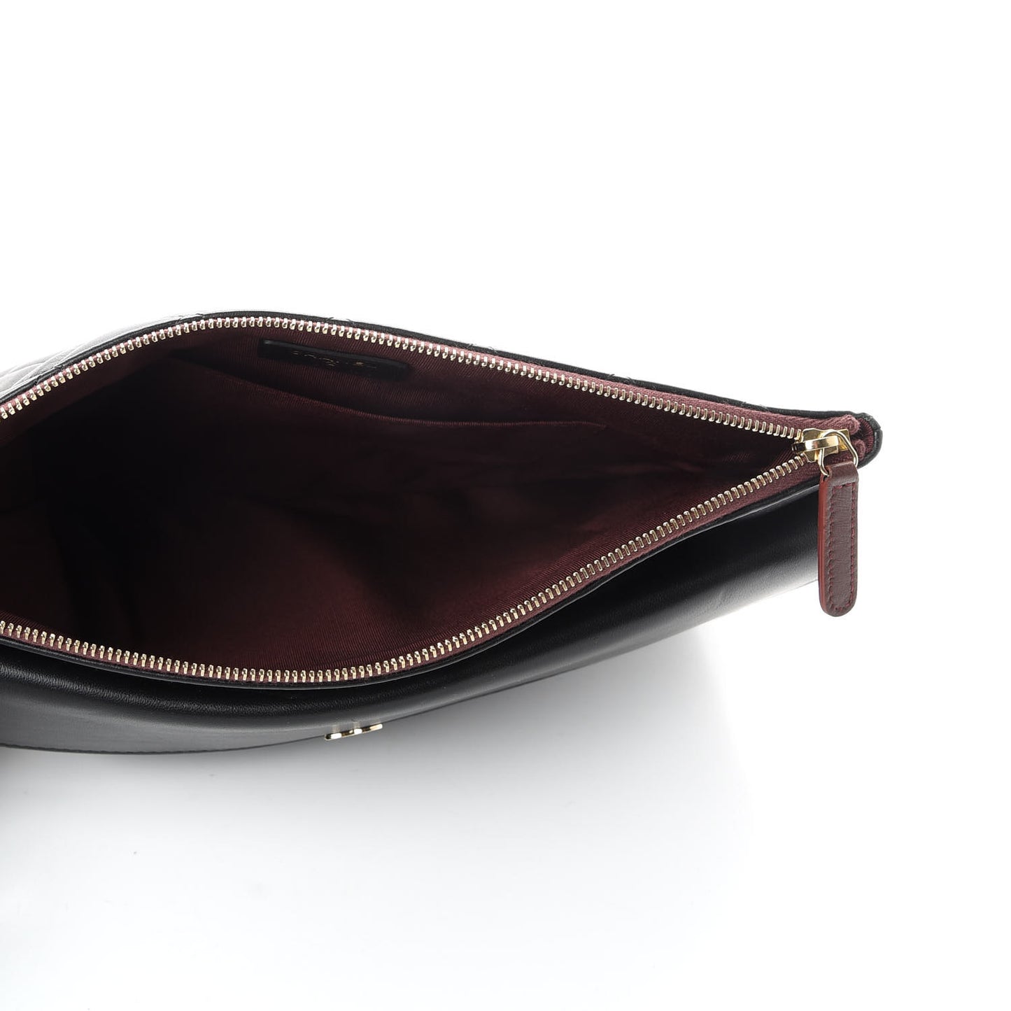 Lambskin Quilted Medium Flap Cosmetic Case Black