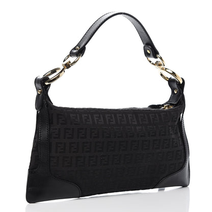 Fendi Zucchino Cuoio Small Chef Pocket Shoulder Bag Black 3 of 7