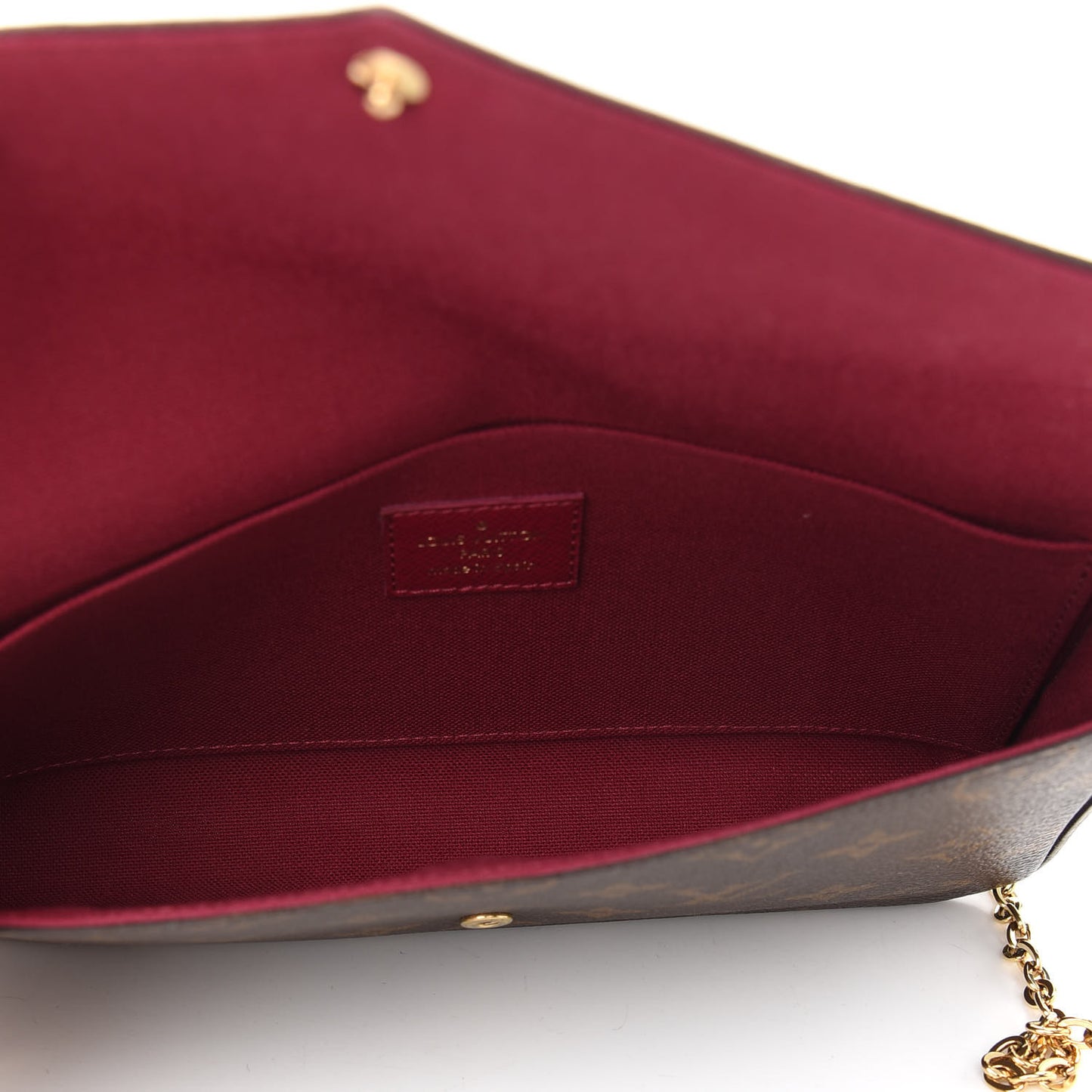 Monogram Pochette Felicie Chain Wallet Fuchsia
