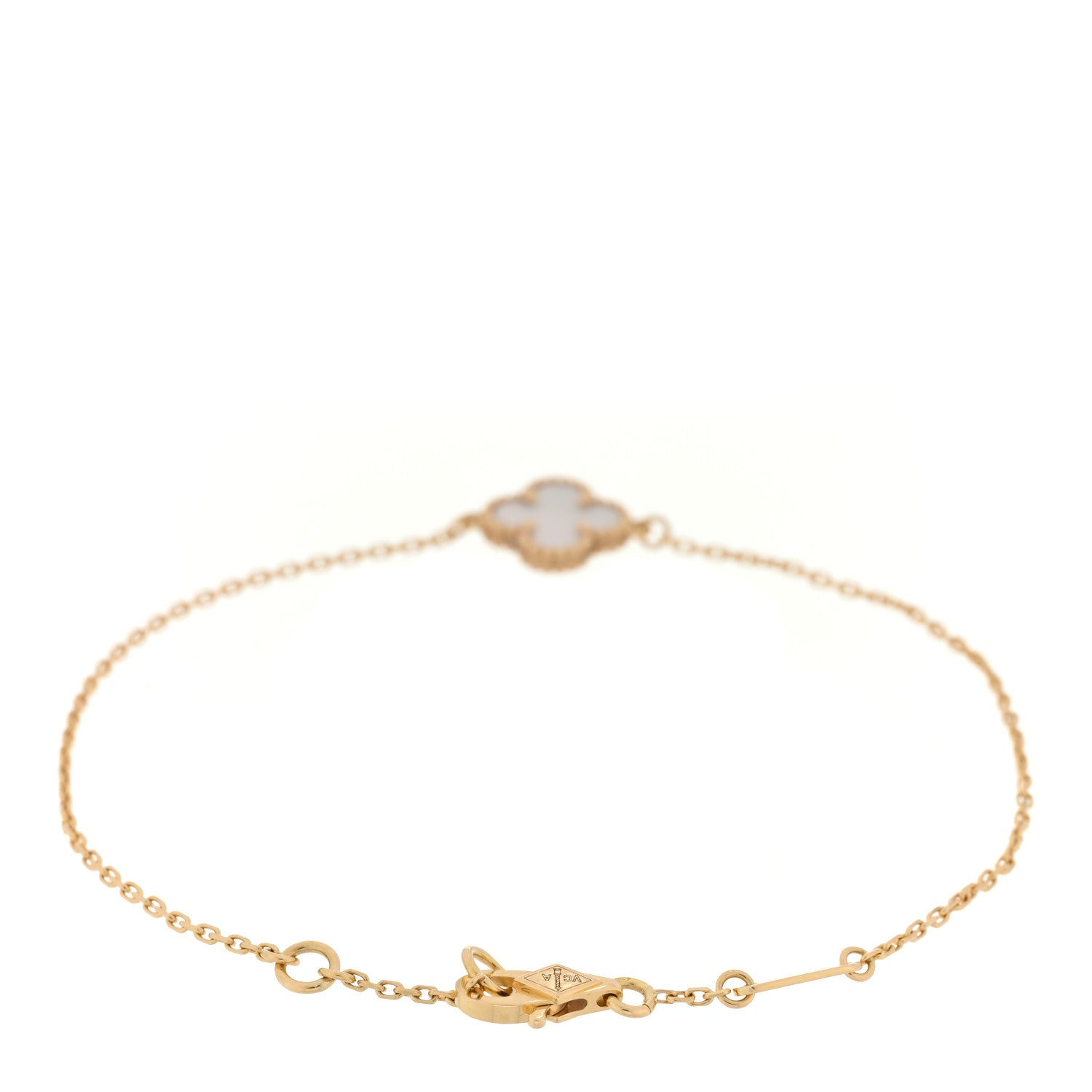 Van Cleef & Arpels 18K Yellow Gold Mother of Pearl Sweet Alhambra Bracelet 2 of 3