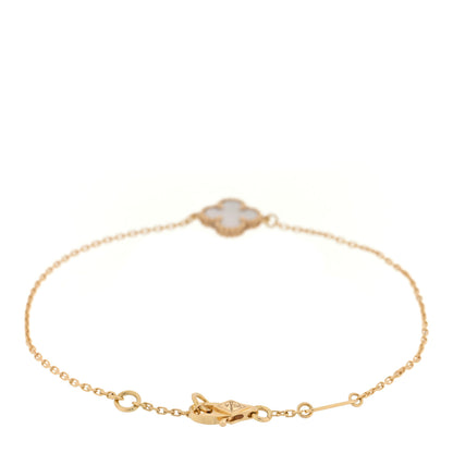 Van Cleef & Arpels 18K Yellow Gold Mother of Pearl Sweet Alhambra Bracelet 2 of 3