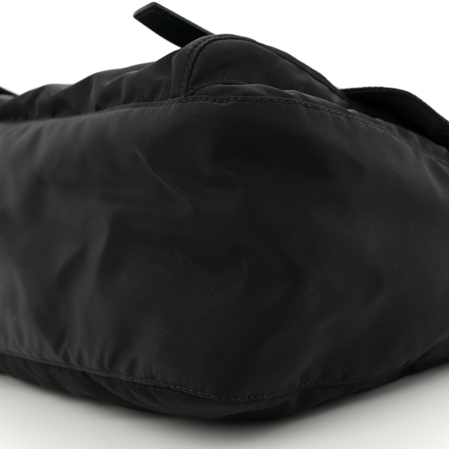 Prada Tessuto Nylon Saffiano Double Buckle Messenger Shoulder Bag Black 9 of 10