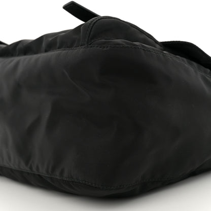 Prada Tessuto Nylon Saffiano Double Buckle Messenger Shoulder Bag Black 9 of 10