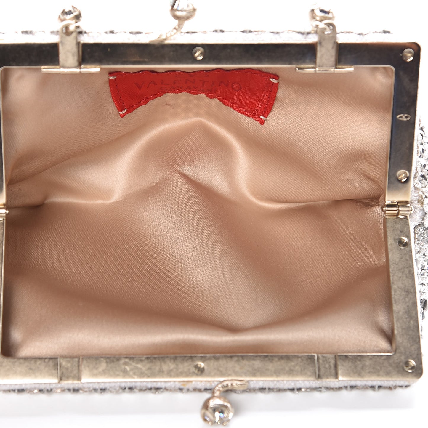 Crystal Embellished Clutch Bag Silver