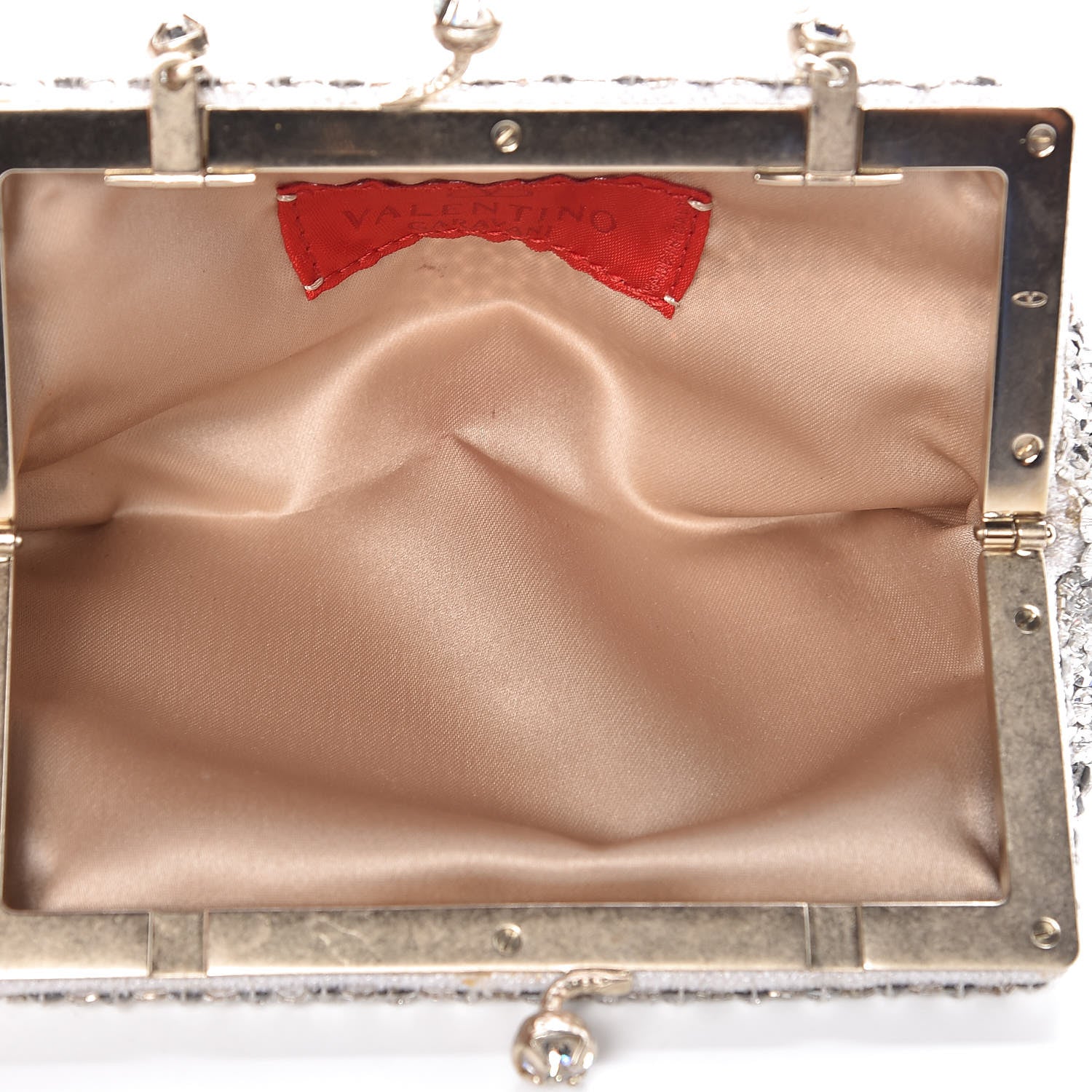 Valentino Garavani Crystal Embellished Clutch Bag Silver 6 of 12