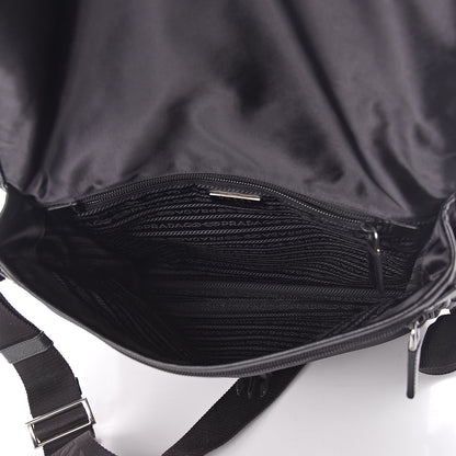 Prada Tessuto Nylon Saffiano Messenger Satchel Black 5 of 10