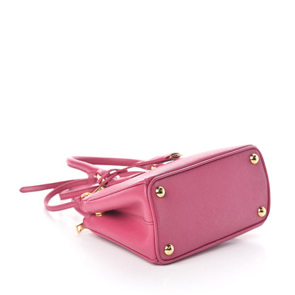 Prada Saffiano Lux Micro Galleria Double Zip Tote Fuxia 4 of 8