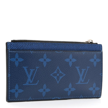 Louis Vuitton Monogram Taiga Coin Card Holder Cobalt 3 of 7