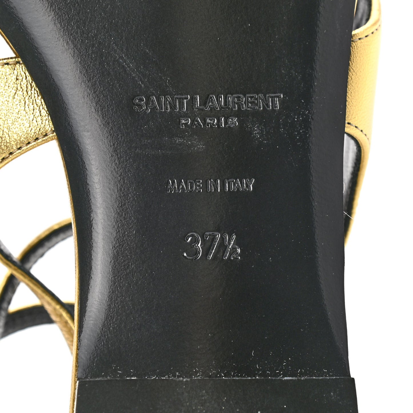 Metallic Lambskin Gia 05 Ankle Sandals 37.5 Oro