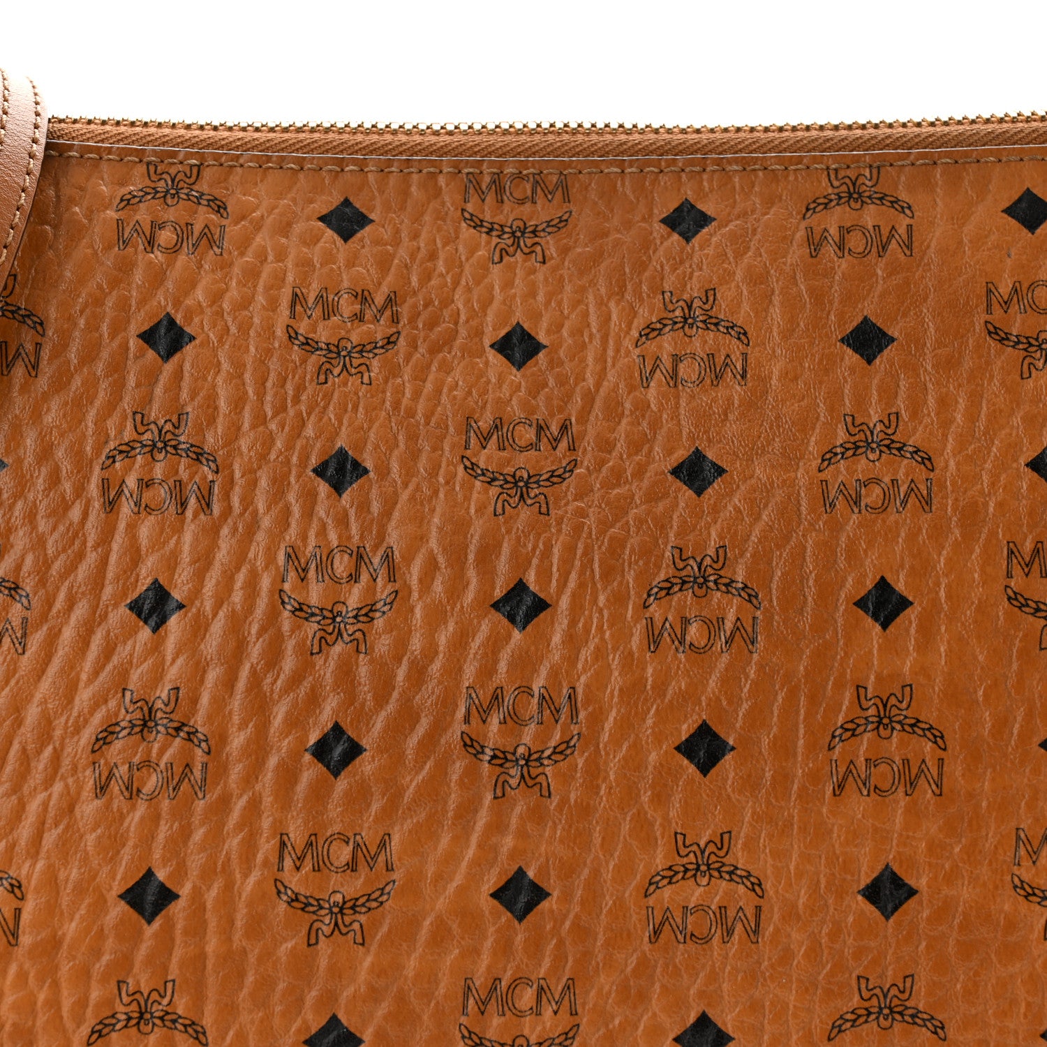 MCM Visetos Medium Crossbody Pouch Cognac 8 of 10