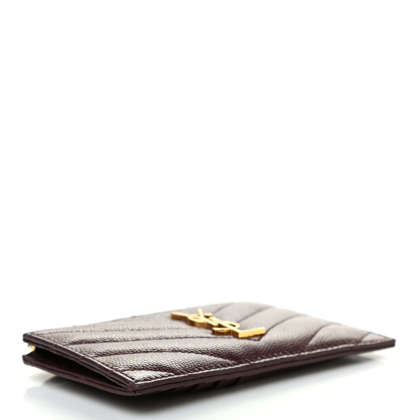 Grain De Poudre Matelasse Chevron Monogram Fragments Zippered Card Case Rouge Legion