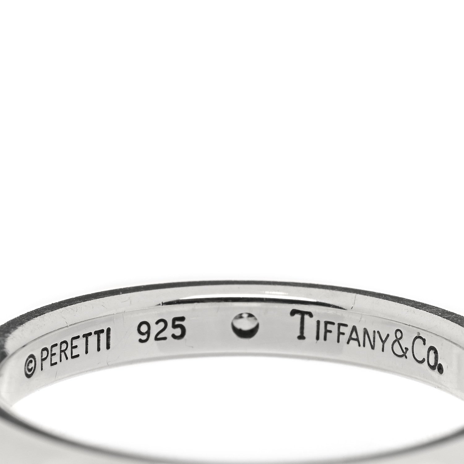 Tiffany Sterling Silver Diamond Elsa Peretti Band Ring 53 6.5 3 of 3
