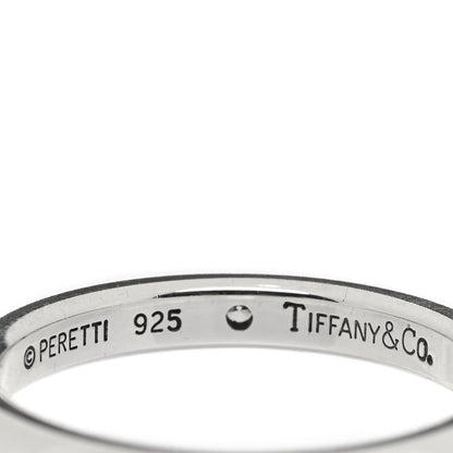 Tiffany Sterling Silver Diamond Elsa Peretti Band Ring 53 6.5 3 of 3
