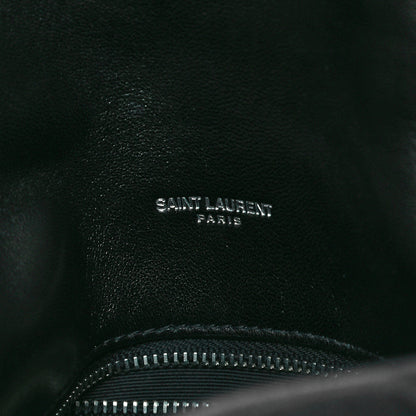 Saint Laurent Lambskin Quilted Small Loulou Puffer Monogram Chain Satchel Black 7 of 13