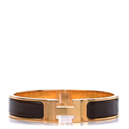 Hermes Enamel Narrow Clic Clac H Bracelet PM Cachou 1 of 6