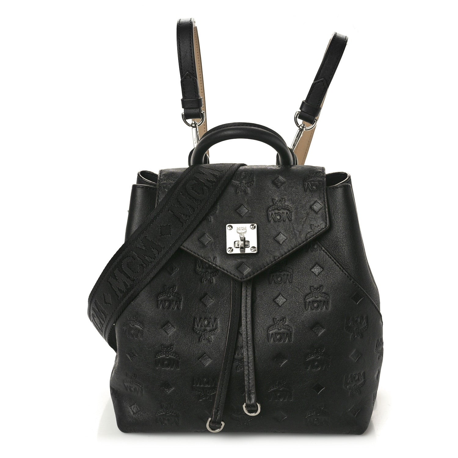 MCM Calfskin Ottomar Monogram Essential Backpack Black 1 of 10