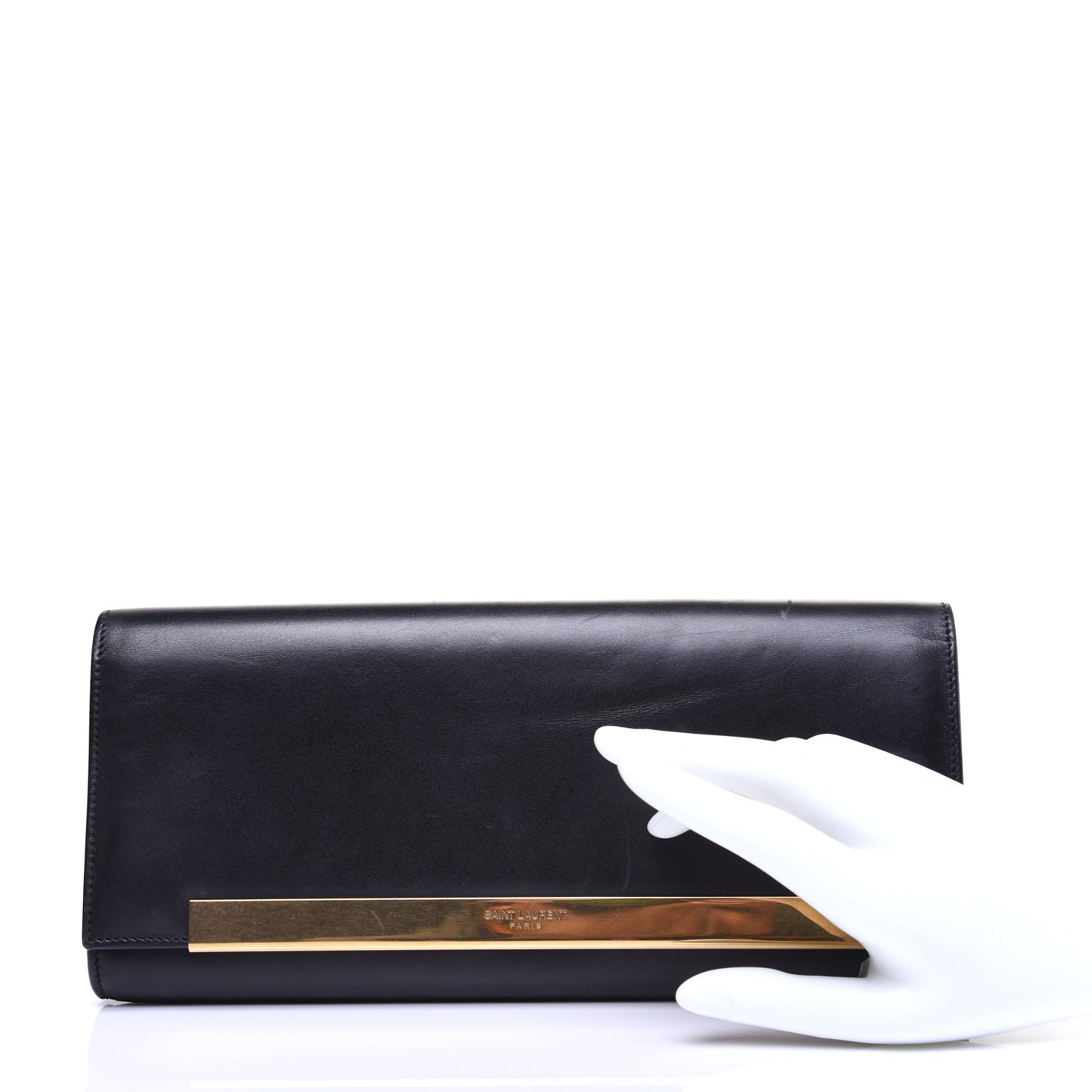 Calfskin Lutetia Flap Clutch Black