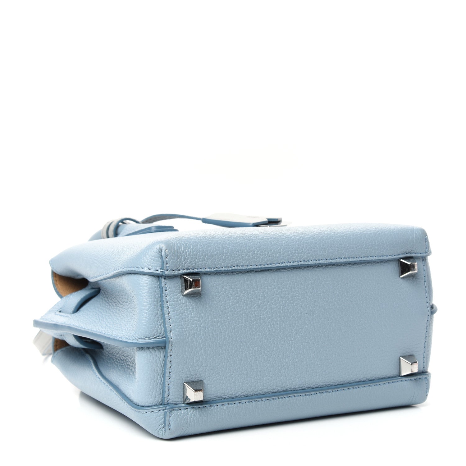 MCM Grained Calfskin Mini Milla Tote Sky Blue 4 of 8