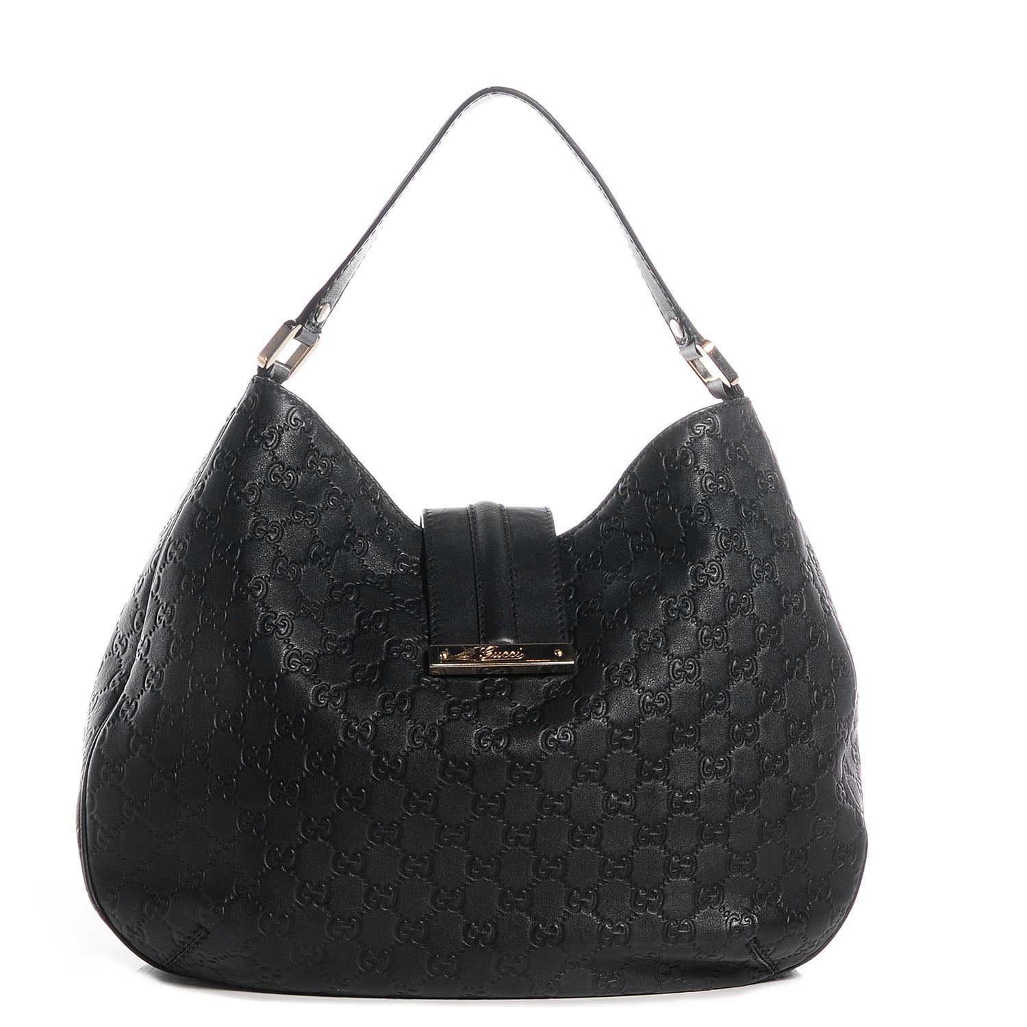 Gucci Guccissima New Ladies Web Large Hobo Black 1 of 7