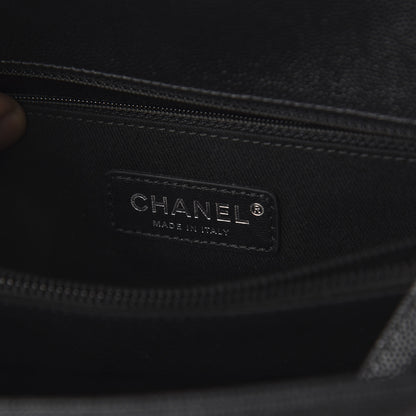 Chanel Caviar Chevron Quilted Small Coco Handle Flap So Black 7 of 8