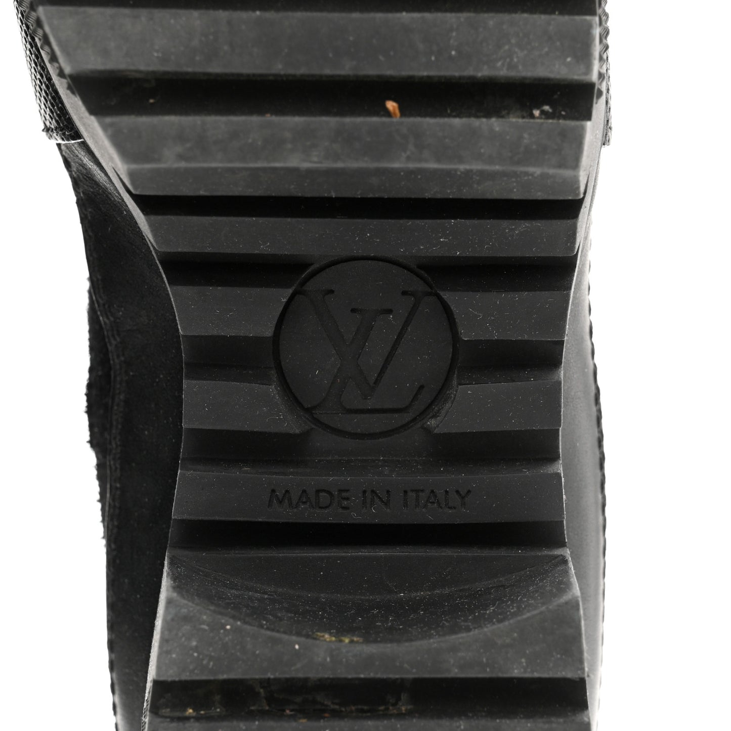 Suede Calfskin Monogram LV Black Heart Laureate Platform Desert Boots 35.5 Black