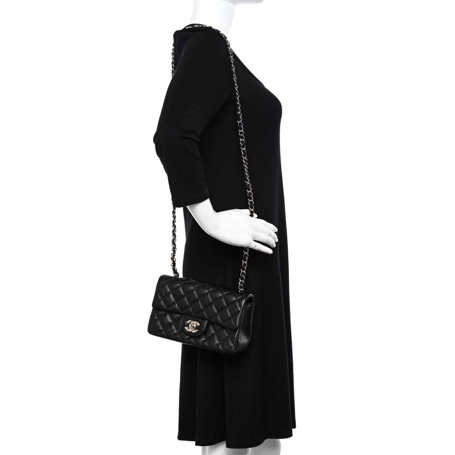 Chanel Lambskin Quilted Mini Rectangular Flap Black 2 of 13