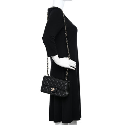Chanel Lambskin Quilted Mini Rectangular Flap Black 2 of 13